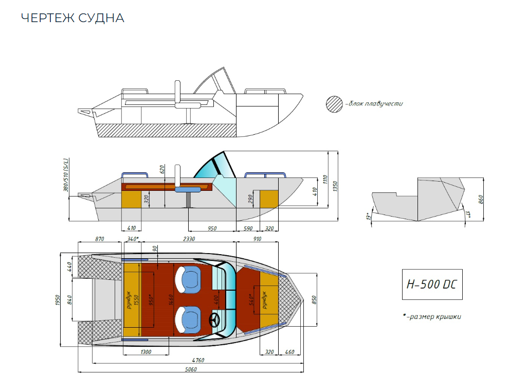 Алюминиевый катер Неман-500 DC Pro в Чебоксарах