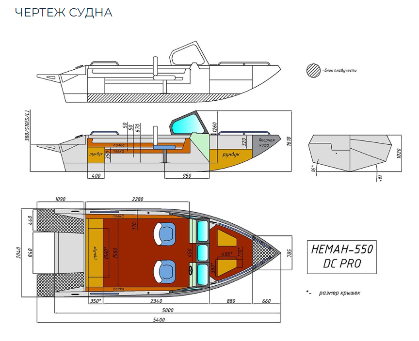 Алюминиевый катер Неман-550 DC Pro в Чебоксарах