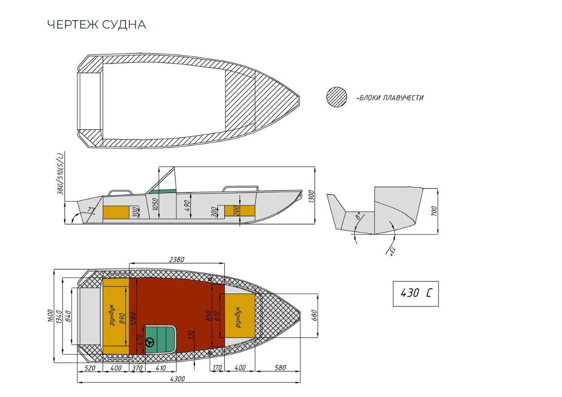 Алюминиевый катер Wyatboat-430 C в Чебоксарах
