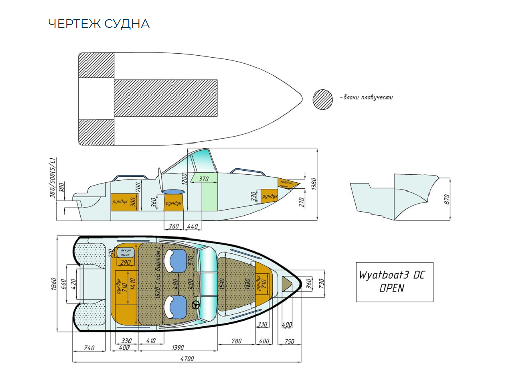 Стеклопластиковый катер Wyatboat-3 DC Open в Чебоксарах