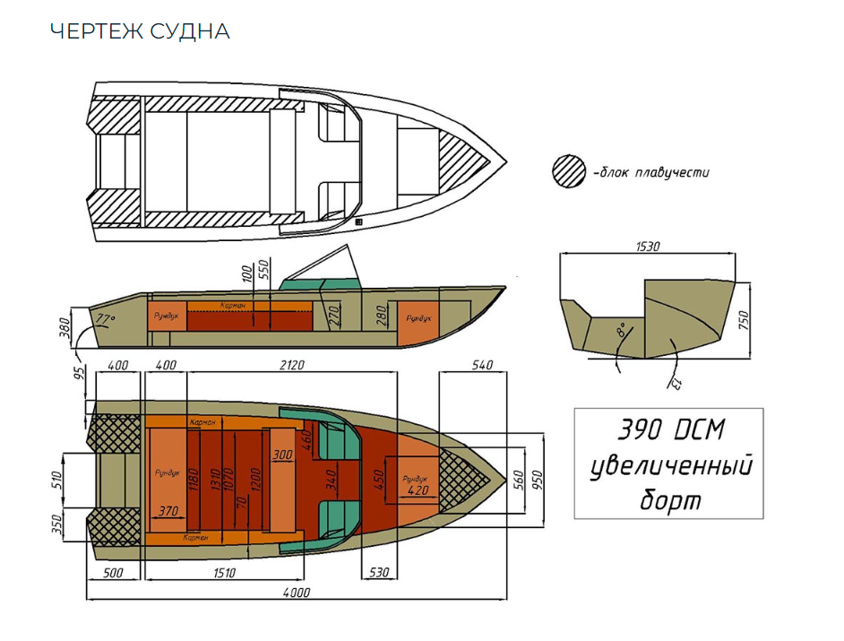 Алюминиевый катер Wyatboat-390 DCM Увеличенный борт в Чебоксарах