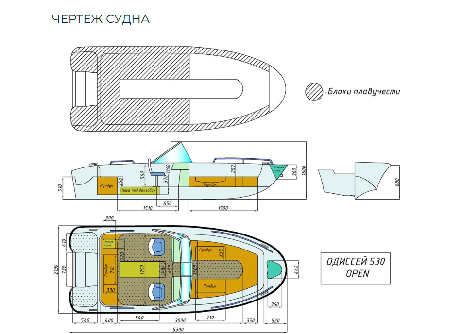 Стеклопластиковый катер Neman-530 Open в Чебоксарах