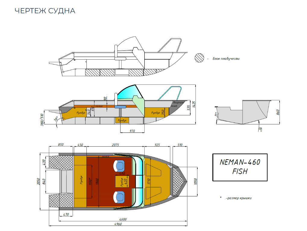 Алюминиевый катер Неман-480 DCM FISH в Чебоксарах