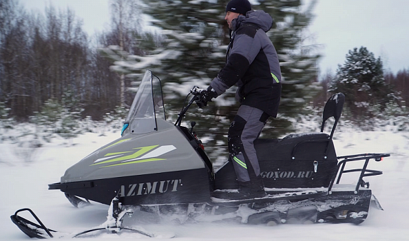 Миниснегоход Бурлак Азимут 24 л.с. , эл.запуск, реверс, тормоз гидравл, капот серый в Чебоксарах