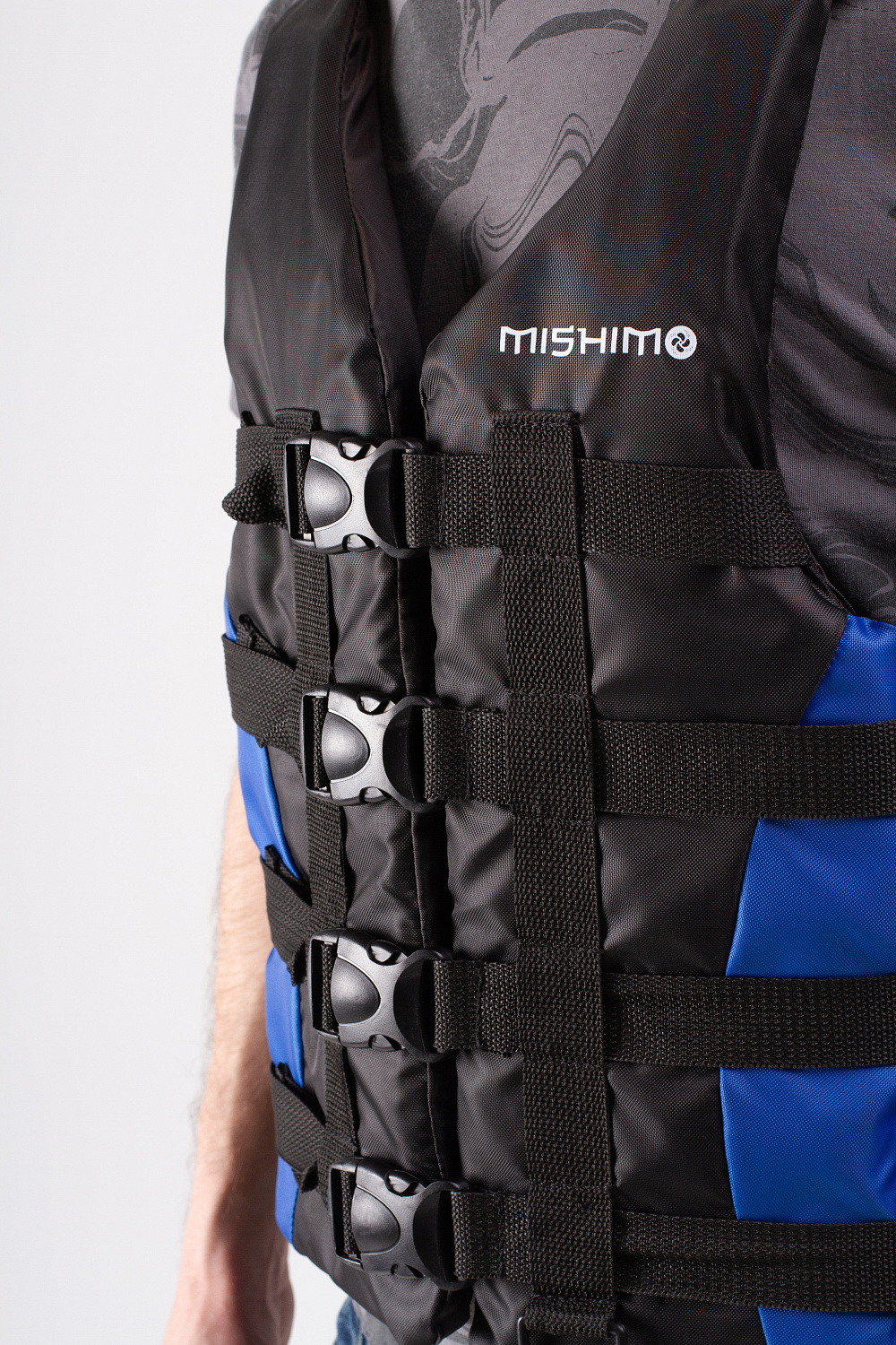 Жилет спасательный MISHIMO PRO Премиум качества Черно-синий в Чебоксарах