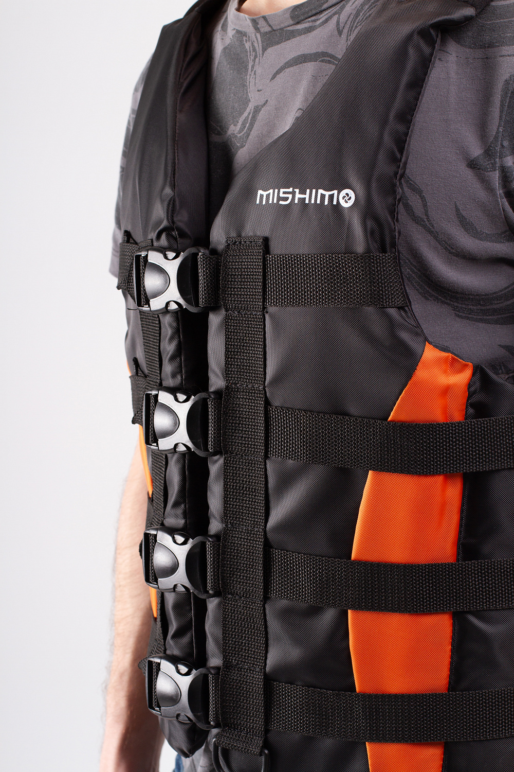 Жилет спасательный MISHIMO PRO Премиум качества Черно-оранжевый в Чебоксарах