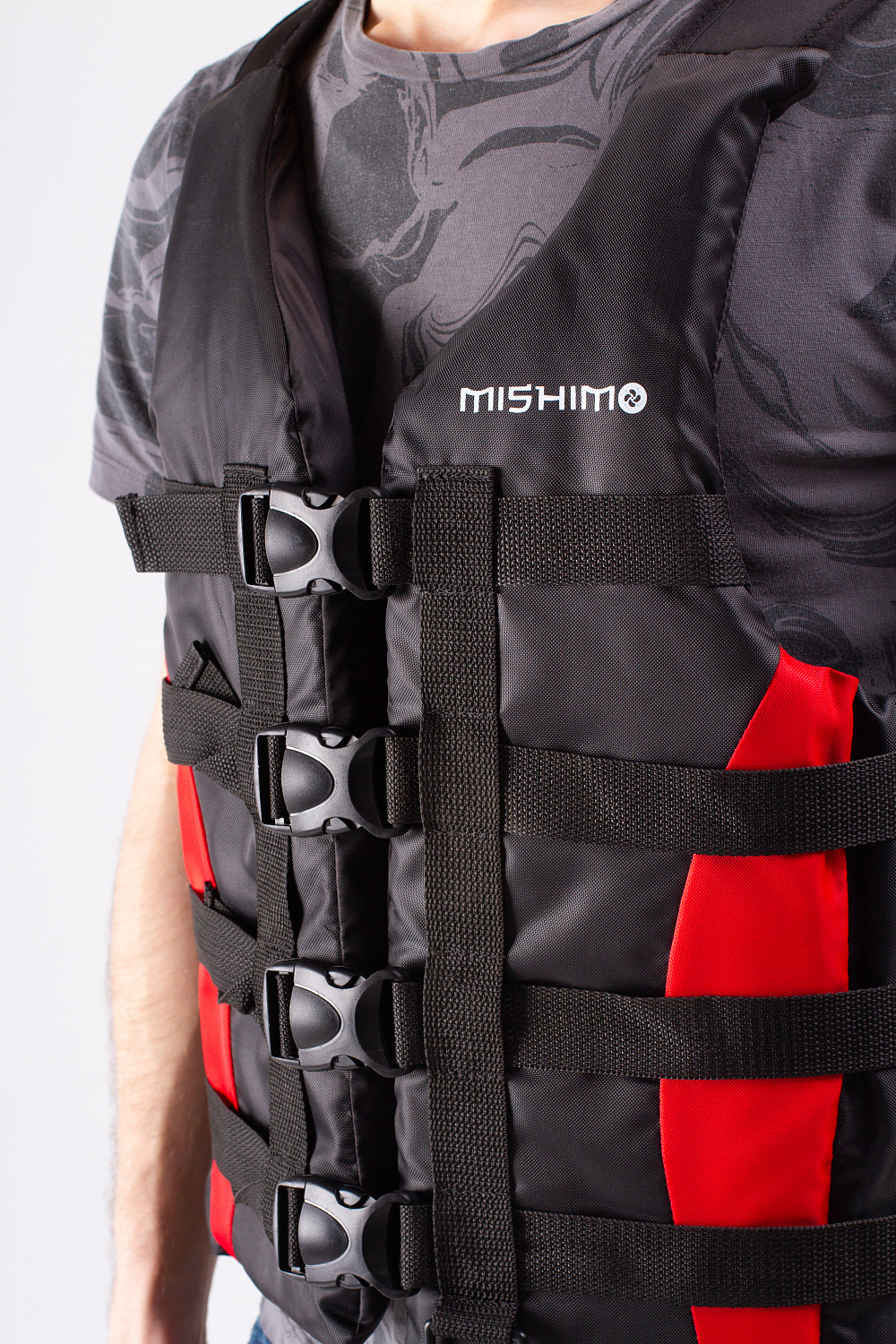 Жилет спасательный MISHIMO PRO Премиум качества Черно-красный в Чебоксарах